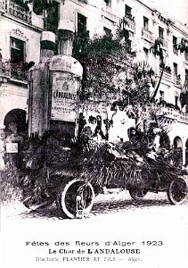 ALGER - BATAILLE DE FLEURS - CHAR ANDALOUSE - AVRIL 1923